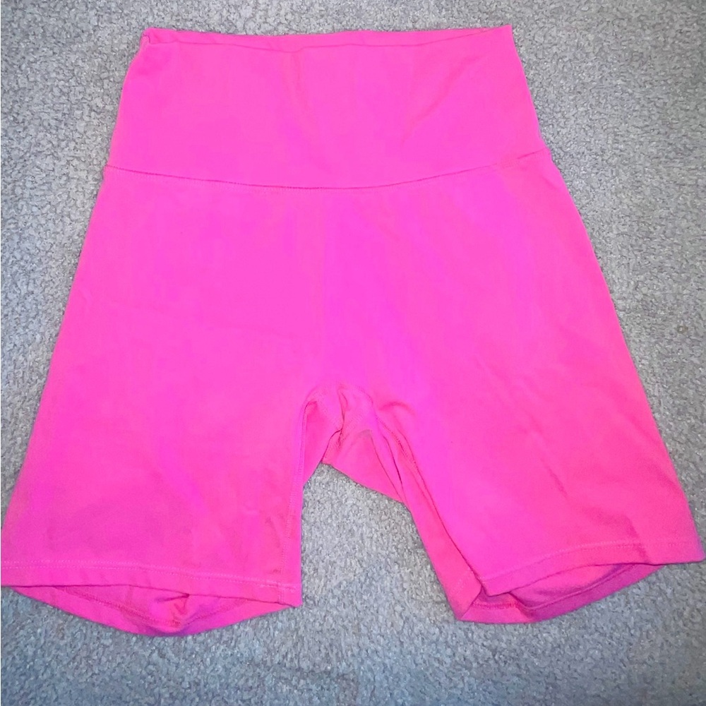 Pink workout shorts